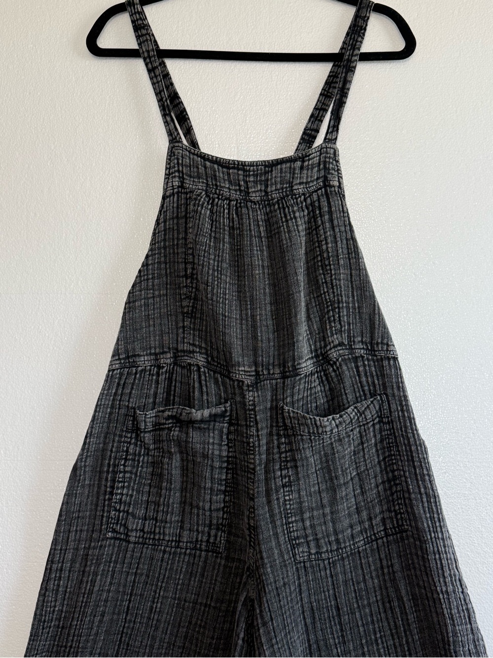 Natural Life Dakota Tie Cotton Gauze Wide Leg Boho Overall washed Black Size L - Picture 4 of 14